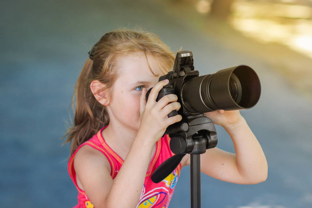 Young child girl photographer - Photo, image