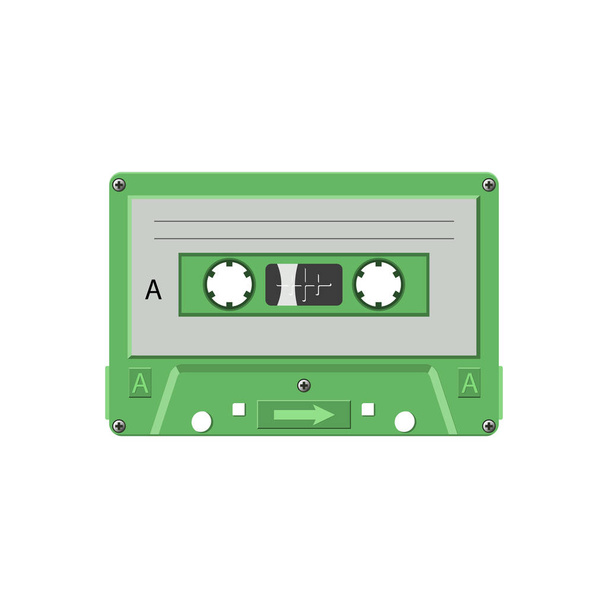 cassette tape vintage object op witte achtergrond  - Vector, afbeelding