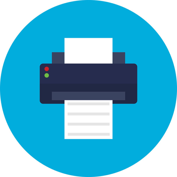 Printer Flat Design Icon - Vector, Image