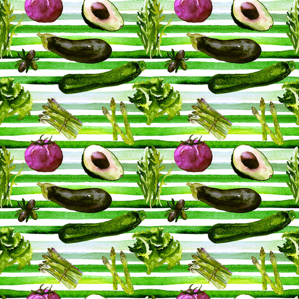 Vegetables Seamless Pattern. Repeatable Pattern with Healthy Food.  - 写真・画像