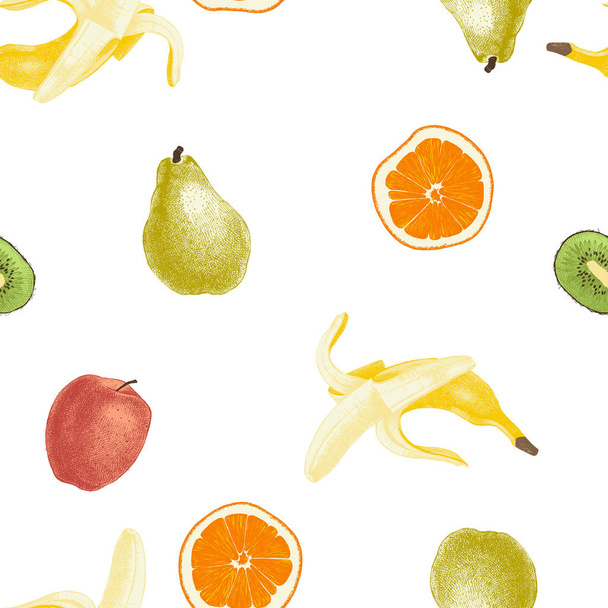 Seamless fruit pattern - Vector, Imagen