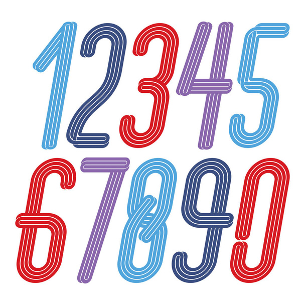 Modern vector bold digits, funky numerals on white background - Vector, Image