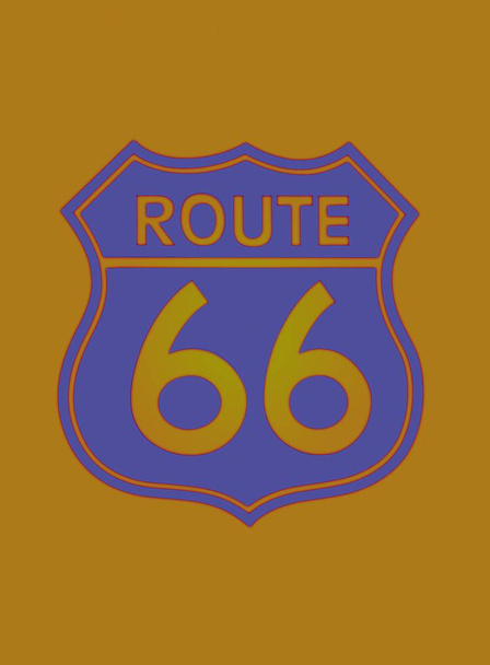 Utazás USA jele Route 66 címke. Amerikai közúti ikon. - Fotó, kép