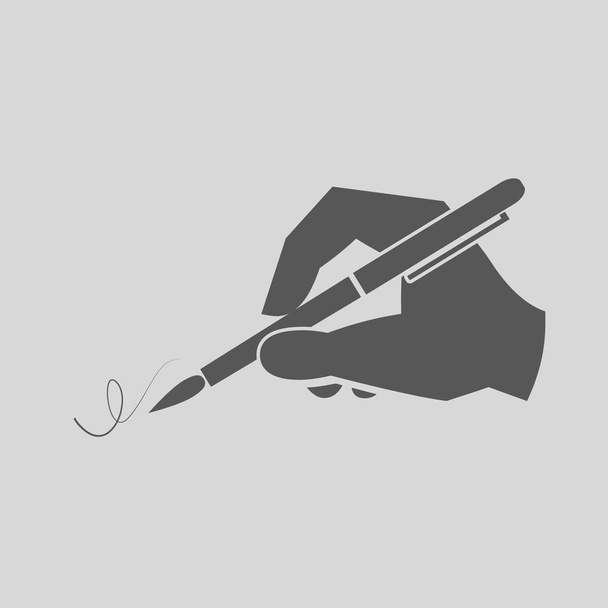 Hand with a pen vector icon - Vector, Image