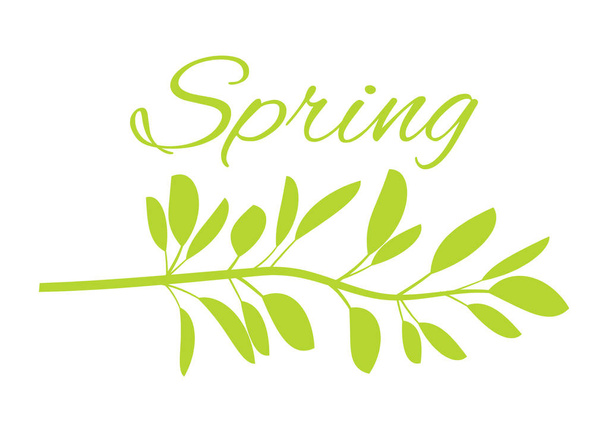 Spring with Wild Grass on Poster with Huge Sign - Vector, Imagen