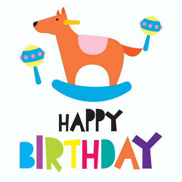 Birthday card and poster design for children. Colorful birthday card design for kids. - Photo, Image