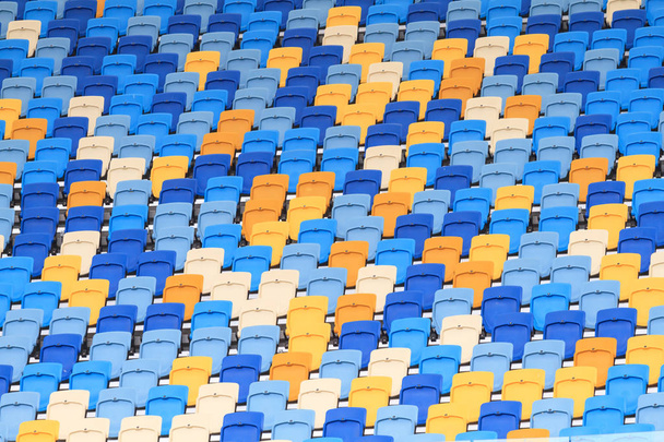 Empty grandstand of the football stadium - Foto, Imagen