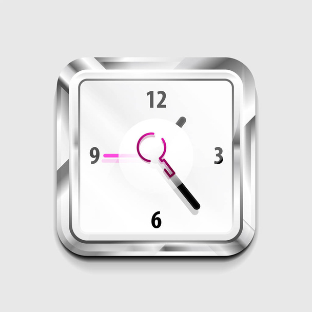 Search magnifyier web button, magnify icon. Modern magnifying glass sign, web site design or mobile app - Vector, Imagen