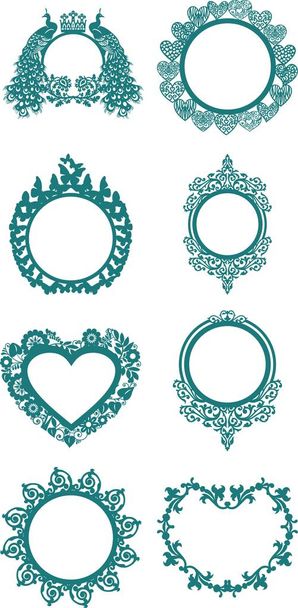 Mantel arms.monogram.wedding decoration.family.pattern.frame.laser cutting.style - Vektor, Bild