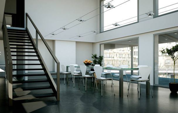 Dining room interior design in modern loft - Foto, immagini