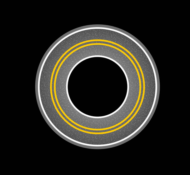 Estrada em círculo com textura asfáltica com ruído. Ilustração vetorial - Vetor, Imagem
