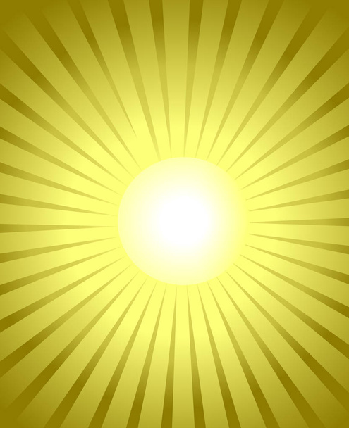 burst golden background yellow glowing rays from white center - Vector, Image