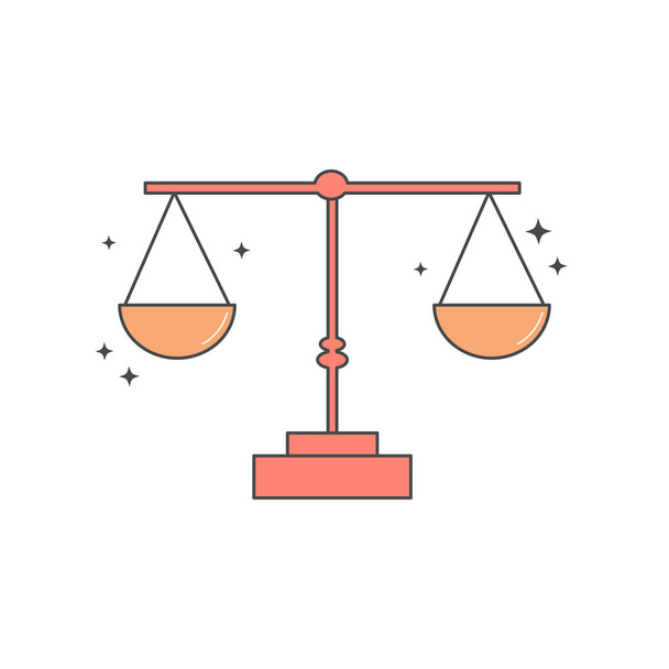 niedliche Balance-Skala Symbol Vektor isoliert auf weißem Hintergrund - Vektor, Bild