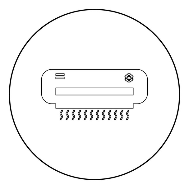 Klimatyzator ikony czarny kolor w okręgu lub okrągłe ilustracja wektorowa - Wektor, obraz
