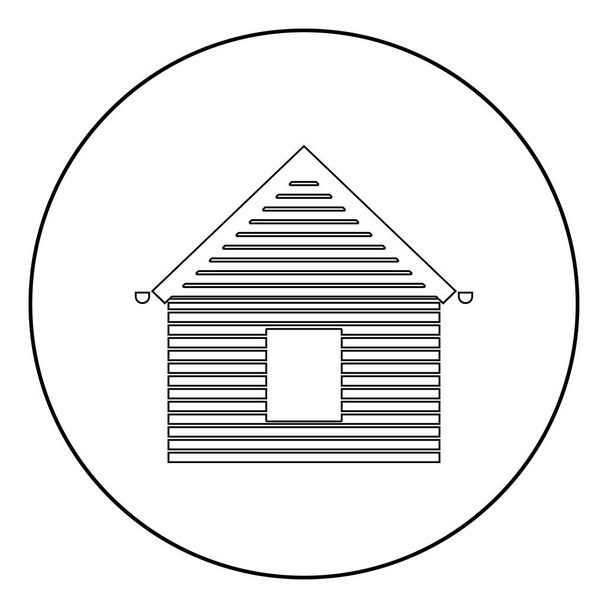 Siding front  icon black color in circle or round vector illustration - Vector, Image