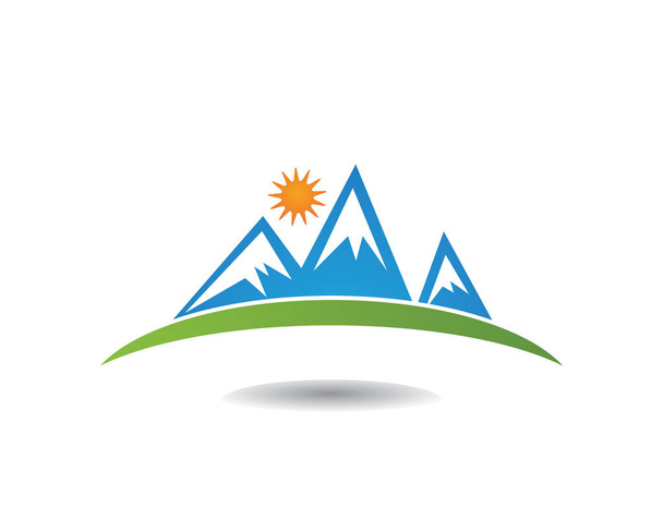 Montanha natureza paisagem logotipo e símbolos ícones modelo - Vetor, Imagem