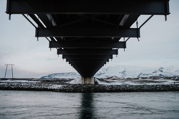 A bridge at Diamond beach in Iceland - Photo, Image