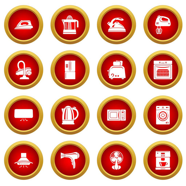 House appliance icons set, simple style - Вектор,изображение