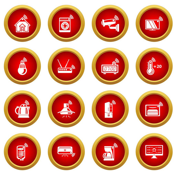 Smart home icons set, simple style - Vector, Image