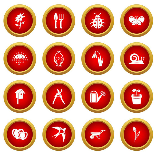 Spring icons set, simple style - ベクター画像
