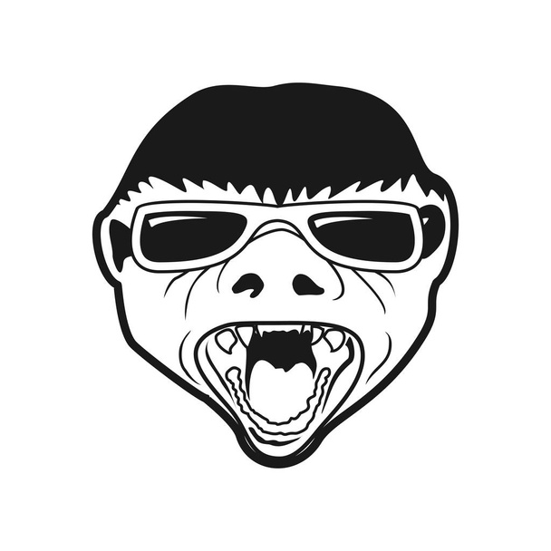 Бейджер голова Прохолодні сонцезахисні окуляри Ілюстрація Векторний символ Графічний дизайн логотипу
 - Вектор, зображення