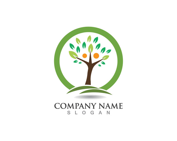  Tree green people identity card vector logo templat - Vector, Image