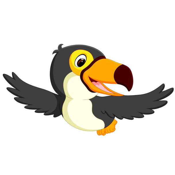 cute bird toucan flying - Vektor, Bild
