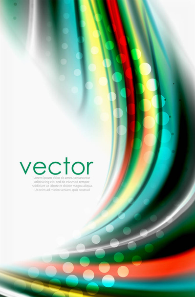 Rainbow color waves, vector blurred abstract background - Vektör, Görsel