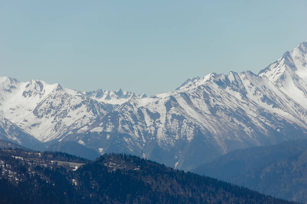 High mountains; snow peaks; caucasus; the Main Caucasian ridge - Fotoğraf, Görsel