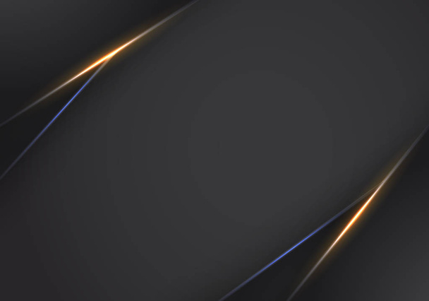 abstract metallic Orange black frame layout modern tech design template background , Orange and Blue light Neon background. modern futuristic background vector graphic template design. - Вектор,изображение