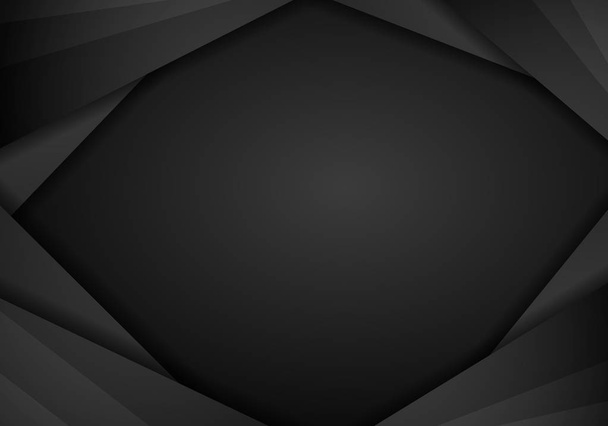 abstract metallic modern black frame design innovation concept layout background. Technology background with metallic banner. Dark abstract background. Vector illustration EPS 10. - Вектор, зображення