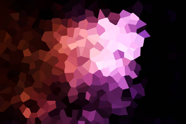 Πολύχρωμο αφηρημένη γεωμετρική σύνθεση, γεωμετρικό μοτίβο από πορτοκαλί και ροζ διαφόρων πολυγώνων και τρίγωνα σε μαύρο φόντο. - Φωτογραφία, εικόνα