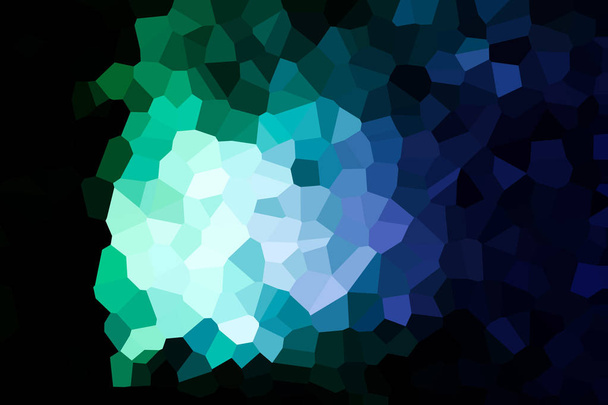 Renkli soyut geometrik kompozisyon, geometrik desenli mavi ve yeşil çeşitli çokgenler ve üçgen siyah Kağıt arka plan üzerinde. - Fotoğraf, Görsel
