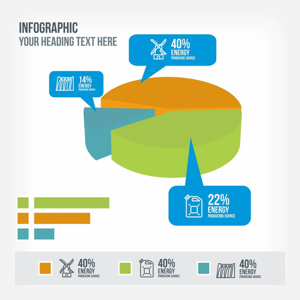 Infrastructure information in piechart infographic - Vector, Image