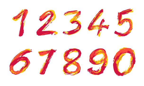 Набір барвистих чисел ізольовано на білому тлі
 - Вектор, зображення