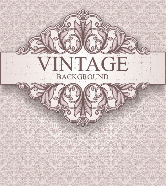 Vintage frame and seamless pattern. - Vettoriali, immagini