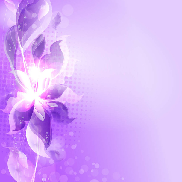 Violet conception douce des pétales de fleurs, et des gouttes d'eau
. - Vecteur, image