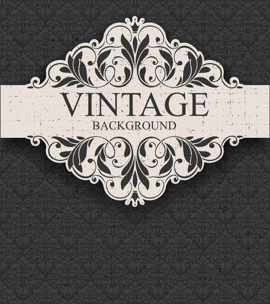 Vintage frame and seamless pattern. - Vetor, Imagem