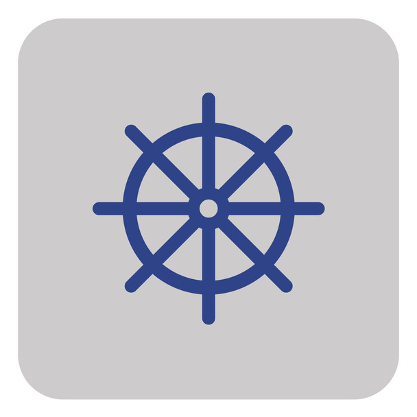 Значок вектора рулевого колеса лодки
 - Вектор,изображение