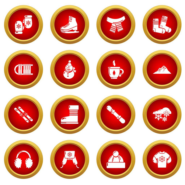 Winter clothes icons set, simple style - Διάνυσμα, εικόνα