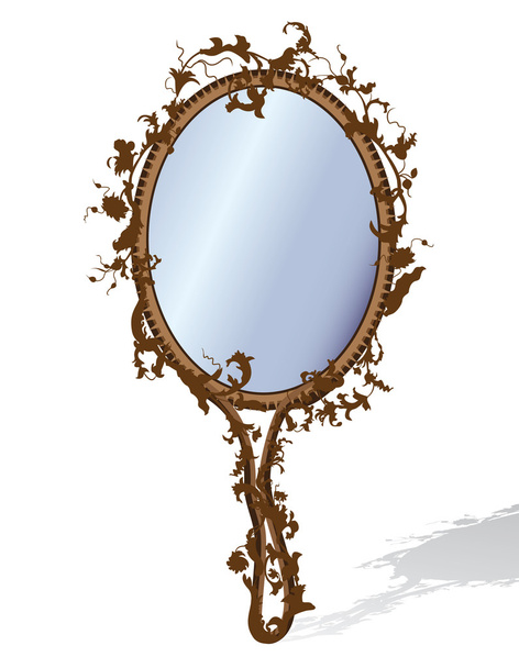 Specchio in cornice floreale
 - Vettoriali, immagini