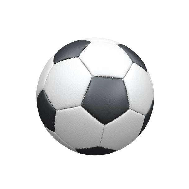 Klasická kožená fotbal na bílém pozadí - Fotografie, Obrázek