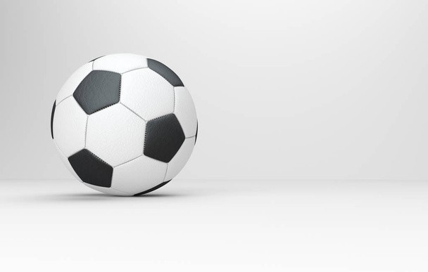 Classic leather football on white background - Zdjęcie, obraz