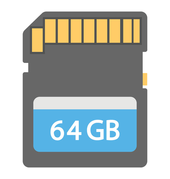 Memory card. And electronic flash memory data storage device  - Вектор, зображення