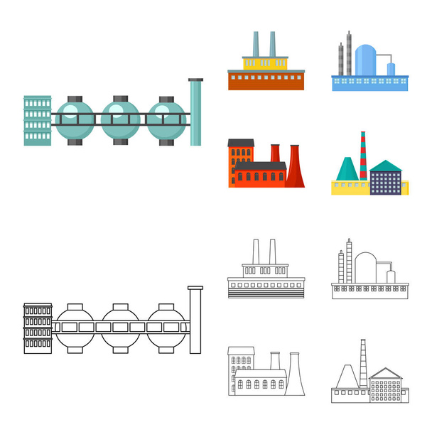 Industry, production.Factory set collection icons in cartoon,outline style vector symbol stock illustration . - Vector, Image