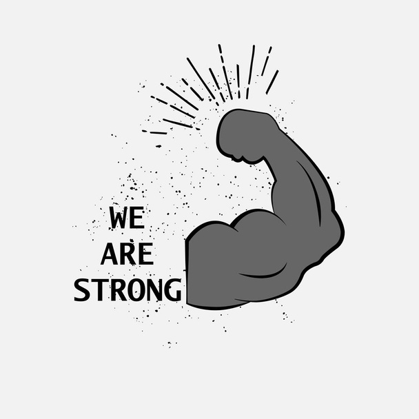 we are strong logo. strong icon. strong arm icon - Vector, Image