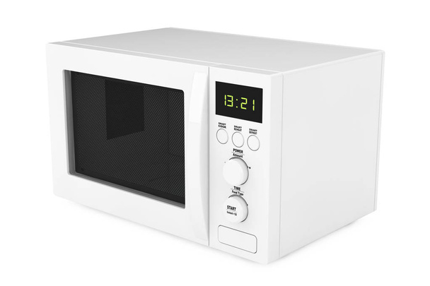 White Microwave Oven on a white background. 3d Rendering  - Photo, Image