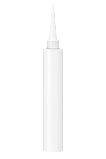 Mockup de tubo de sellador transparente en blanco sobre un fondo blanco. Renderizado 3d
  - Foto, imagen