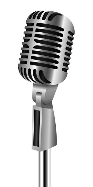 ретро-микрофон на стенде
 - Вектор,изображение