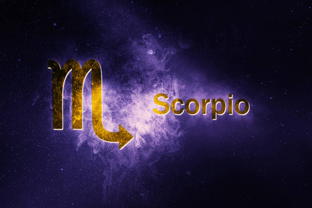 Scorpio Horoscope Sign. Abstract night sky background - Foto, Imagen
